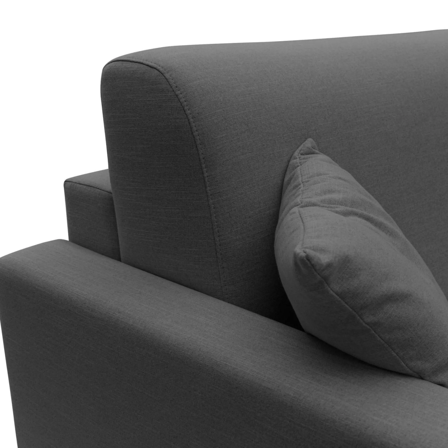 Canapés Droits>Camif Canapé convertible tissu recyclé déhoussable Aubin - - Grand 2 places Anthracite