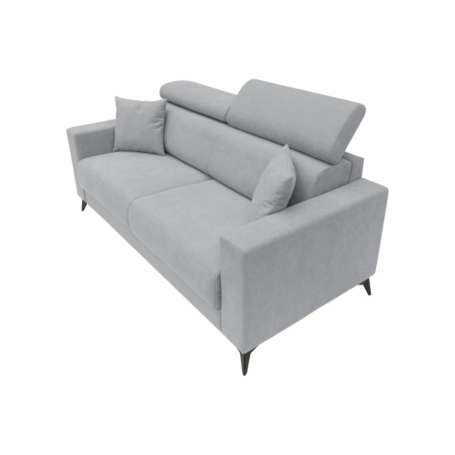 Canapés Droits>Camif Canapé convertible tissu recyclé déhoussable Alden - - Grand 3 places Gris Clair