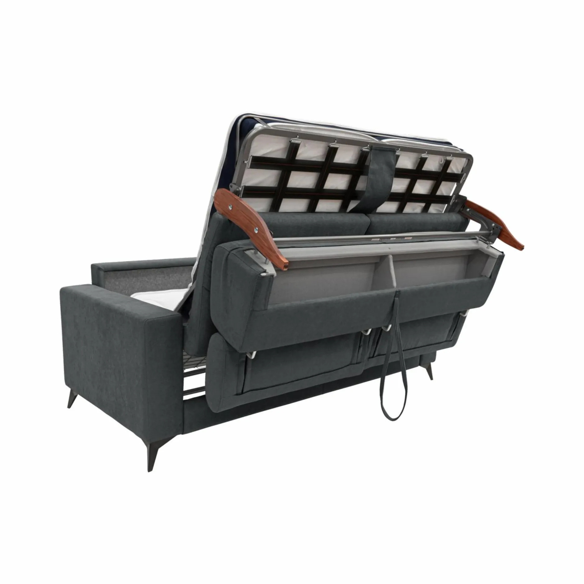 Canapés Droits>Camif Canapé convertible tissu recyclé déhoussable Alden - - Grand 3 places Anthracite