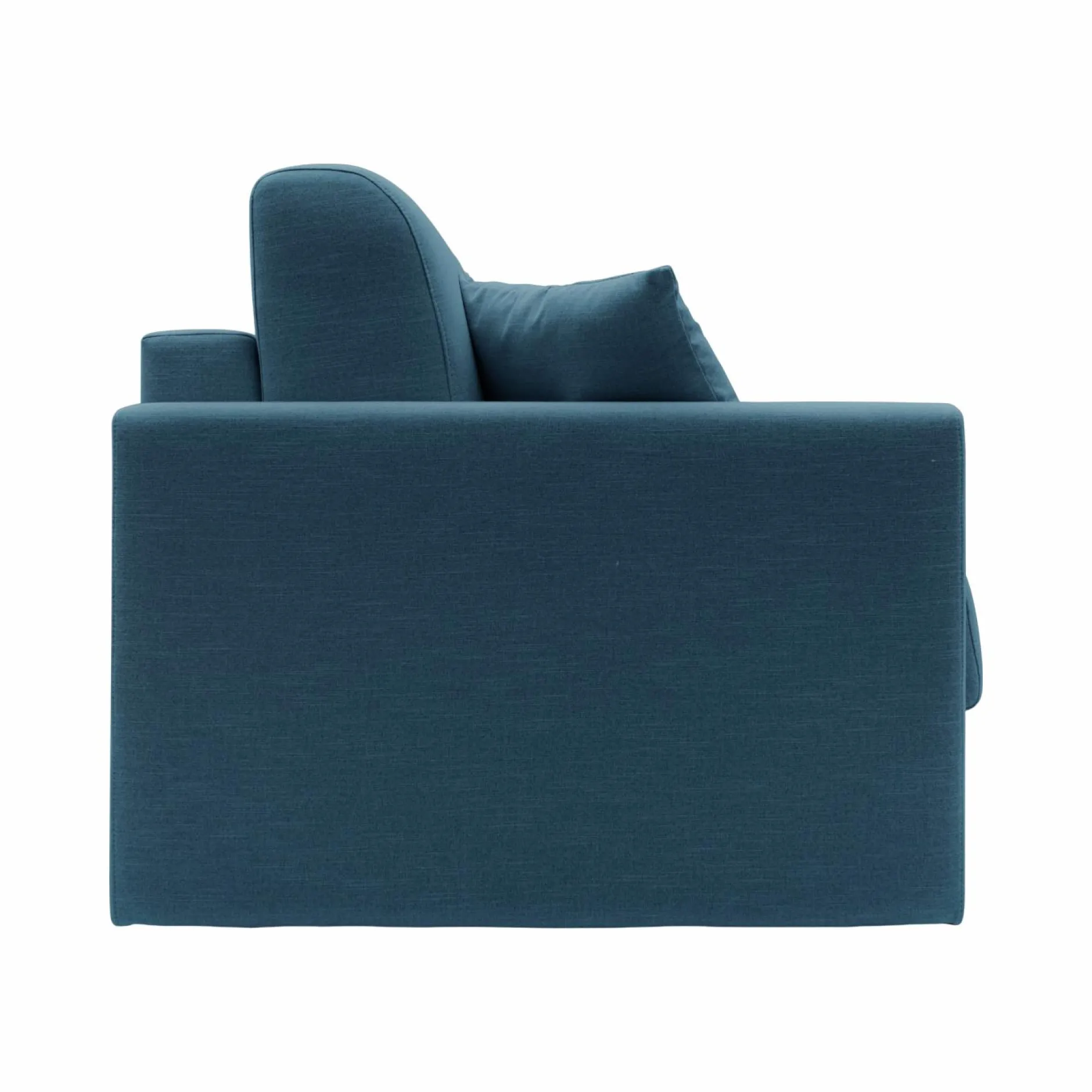 Canapés Droits>Camif Canapé convertible tissu recyclé déhoussable Aubin - - 3 places Bleu Canard