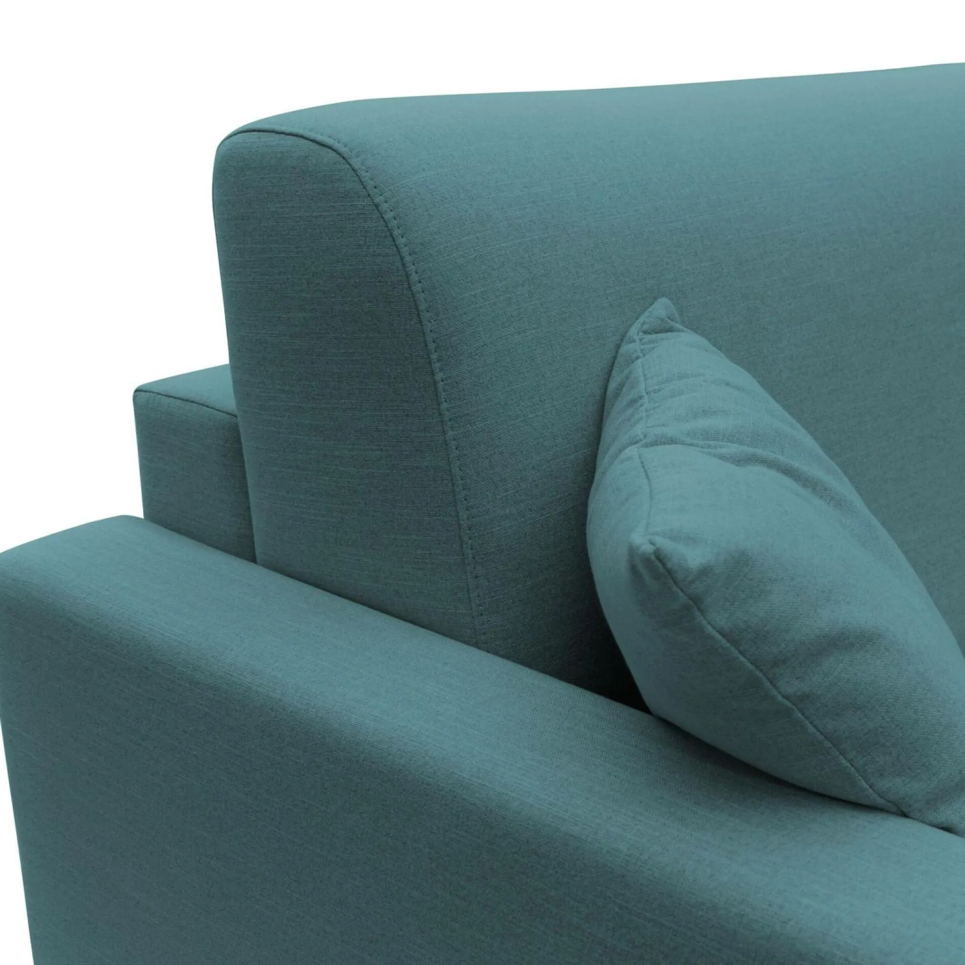 Canapés Droits>Camif Canapé convertible tissu recyclé déhoussable Aubin - - 3 places Bleu Canard