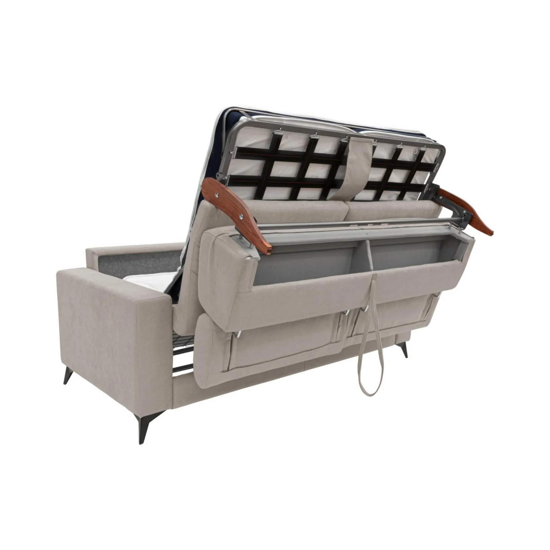 Canapés Droits>Camif Canapé convertible tissu recyclé déhoussable Alden - - Grand 3 places Lin