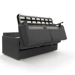 Canapés Droits></noscript>Camif Canapé convertible tissu recyclé déhoussable Arthur - - 3 places Anthracite