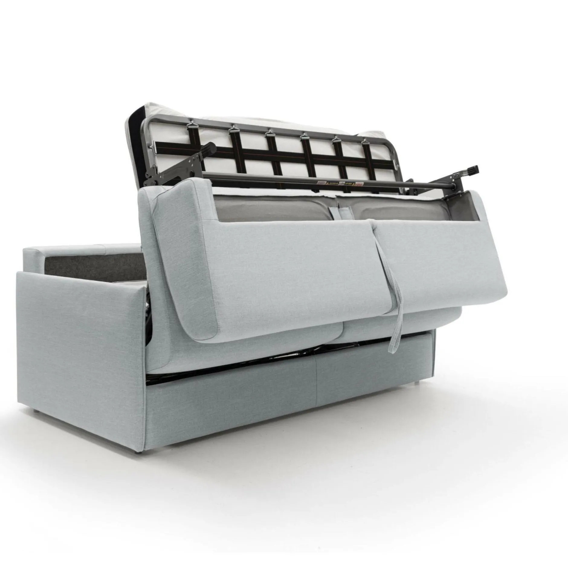 Canapés Droits>Camif Canapé convertible tissu recyclé déhoussable Arthur - - Grand 2 places Gris Clair