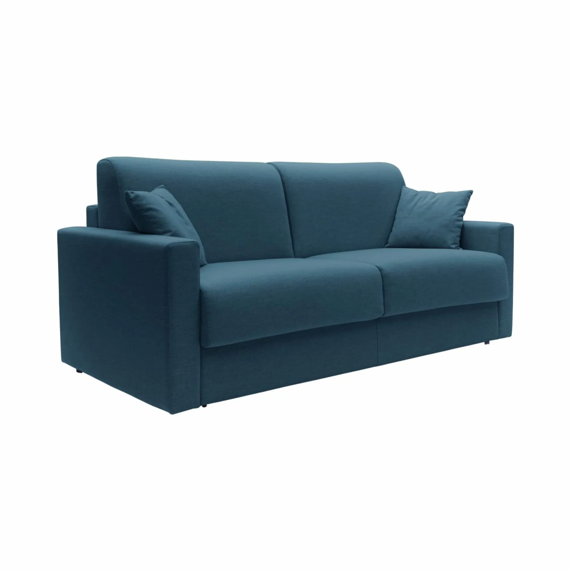 Canapés Droits>Camif Canapé convertible tissu recyclé déhoussable Aubin - - Grand 2 places Bleu Canard