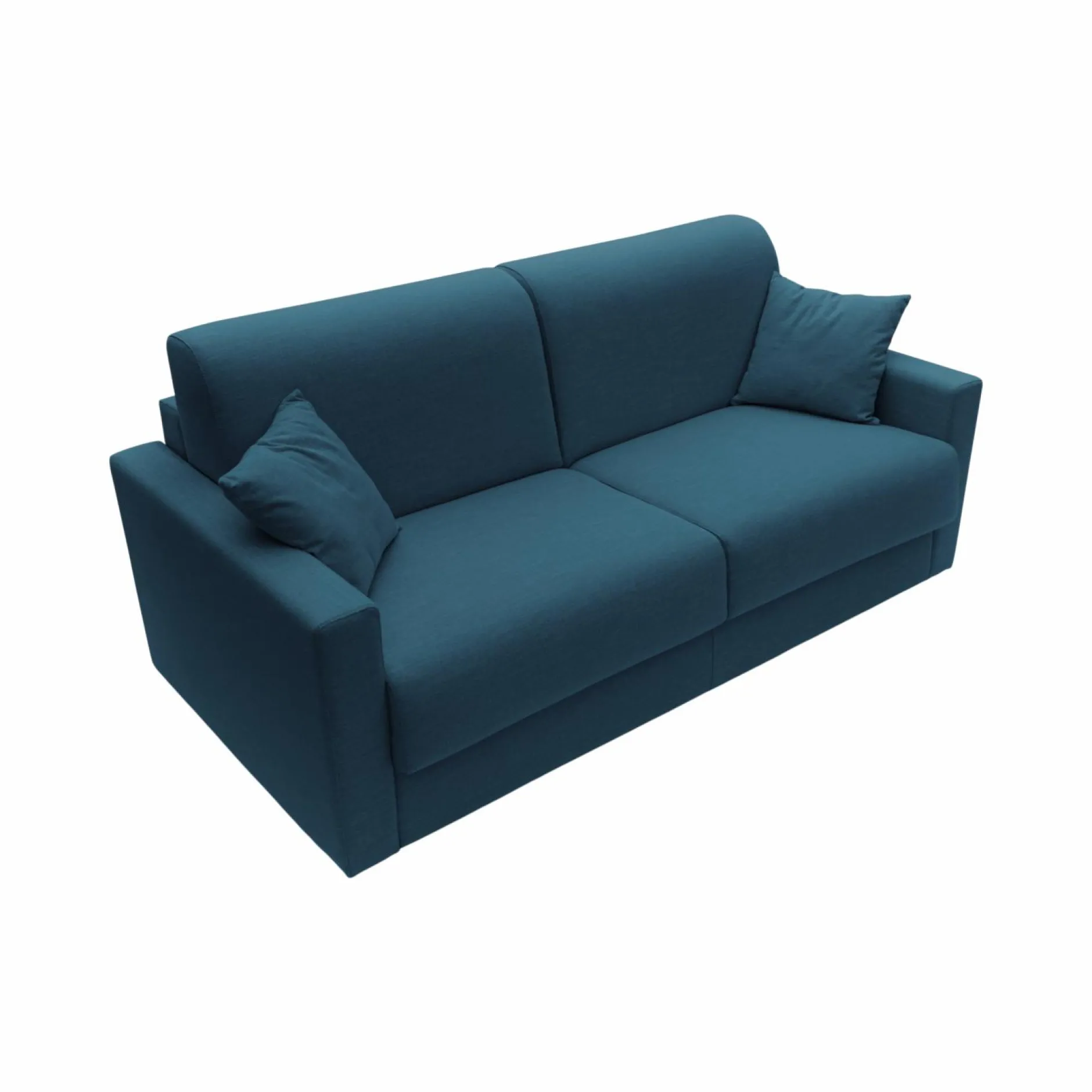 Canapés Droits>Camif Canapé convertible tissu recyclé déhoussable Aubin - - Grand 2 places Bleu Canard