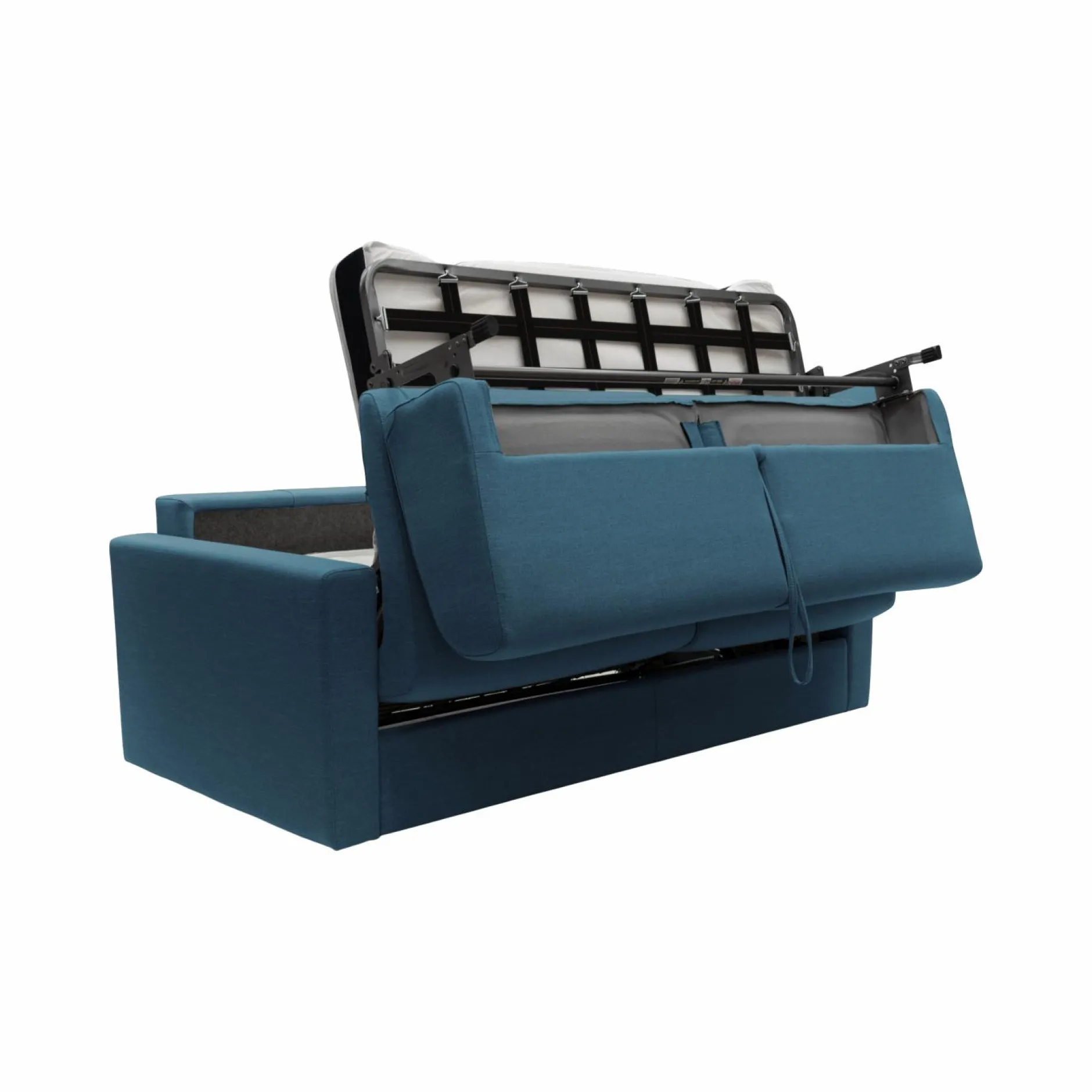 Canapés Droits>Camif Canapé convertible tissu recyclé déhoussable Aubin - - Grand 2 places Bleu Canard