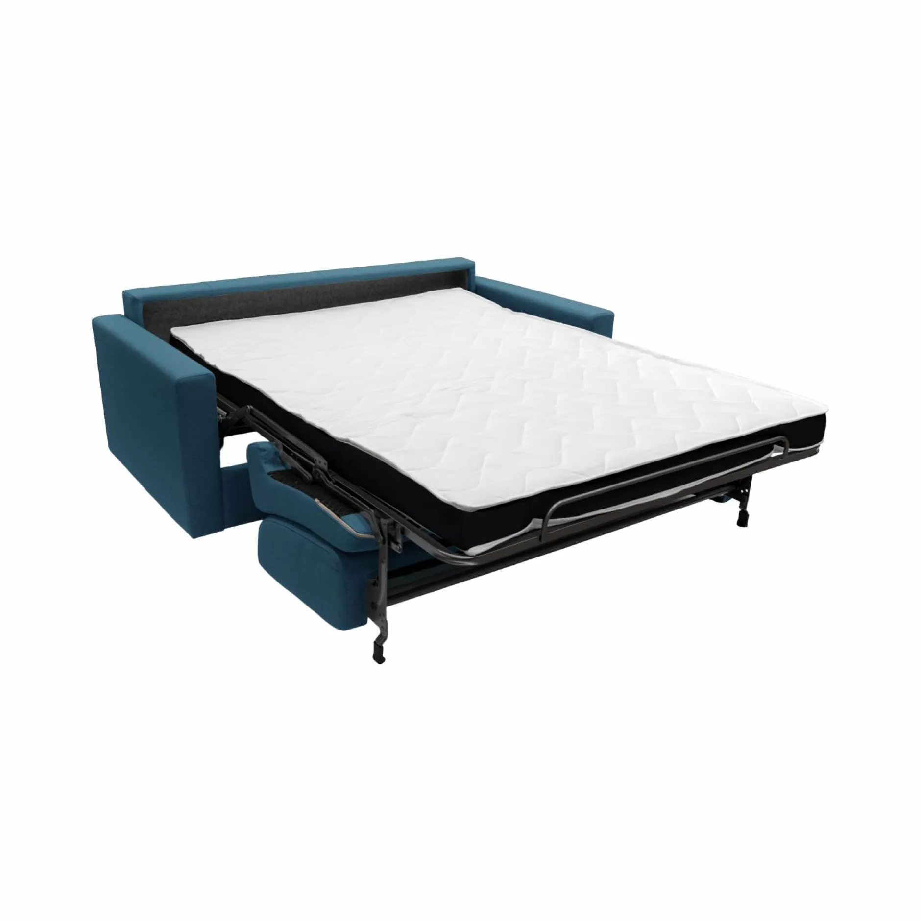 Canapés Droits>Camif Canapé convertible tissu recyclé déhoussable Aubin - - Grand 2 places Bleu Canard