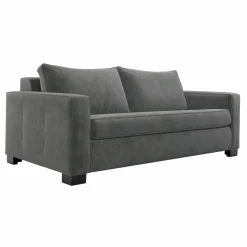 Canapés Droits>Camif Canapé convertible velours Octave - Gris Clair