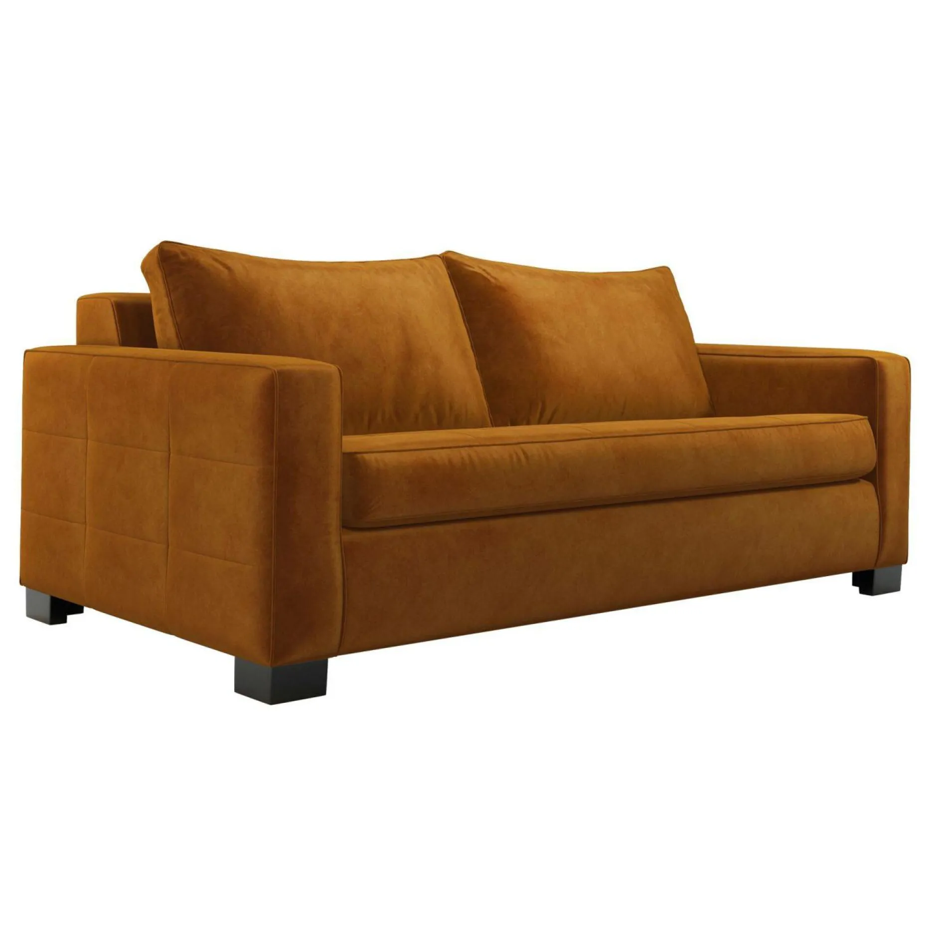 Canapés Droits>Camif Canapé convertible velours Octave - Jaune Mordoré