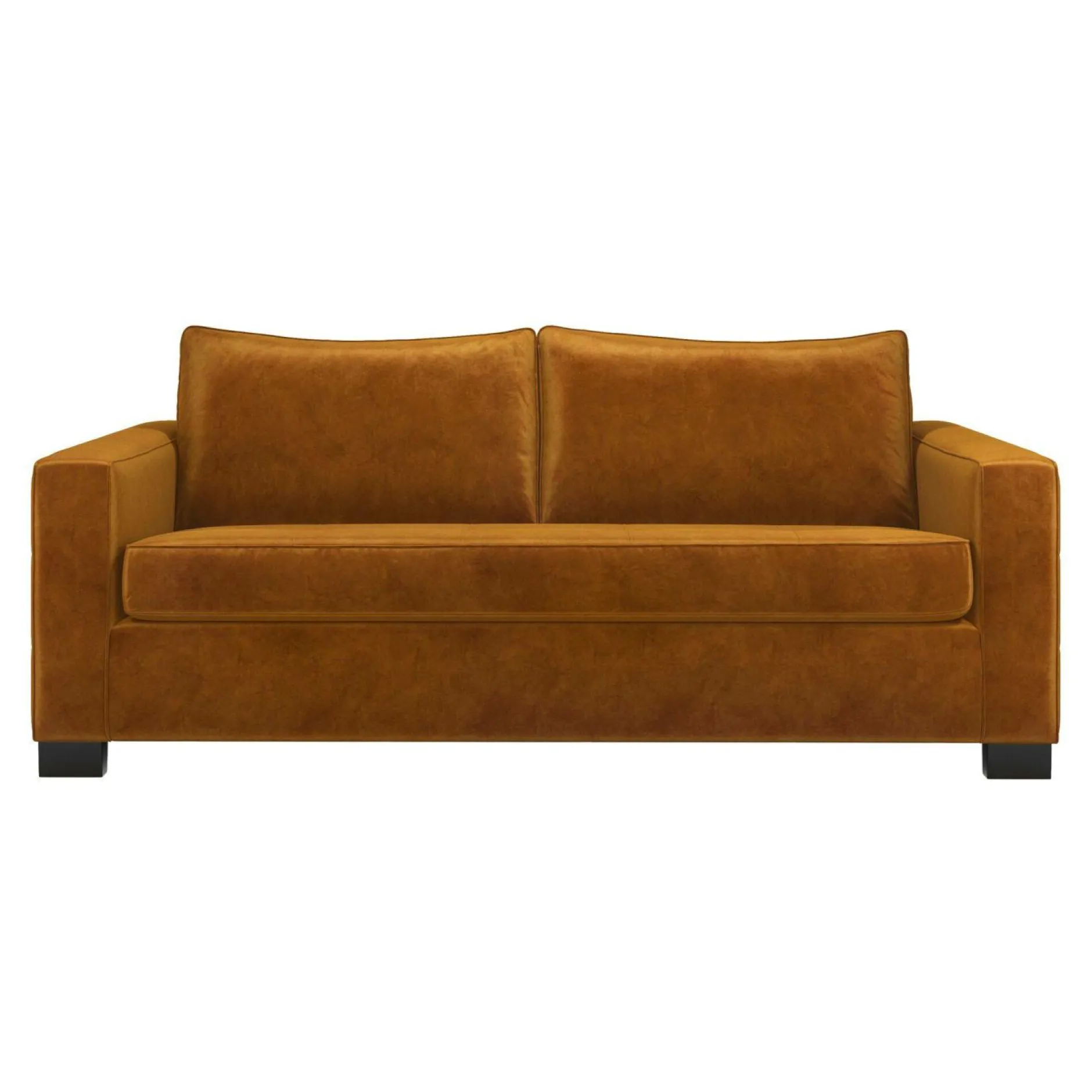 Canapés Droits>Camif Canapé convertible velours Octave - Jaune Mordoré