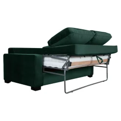 Canapés Droits></noscript>Camif Canapé convertible velours Octave - Vert Emeraude