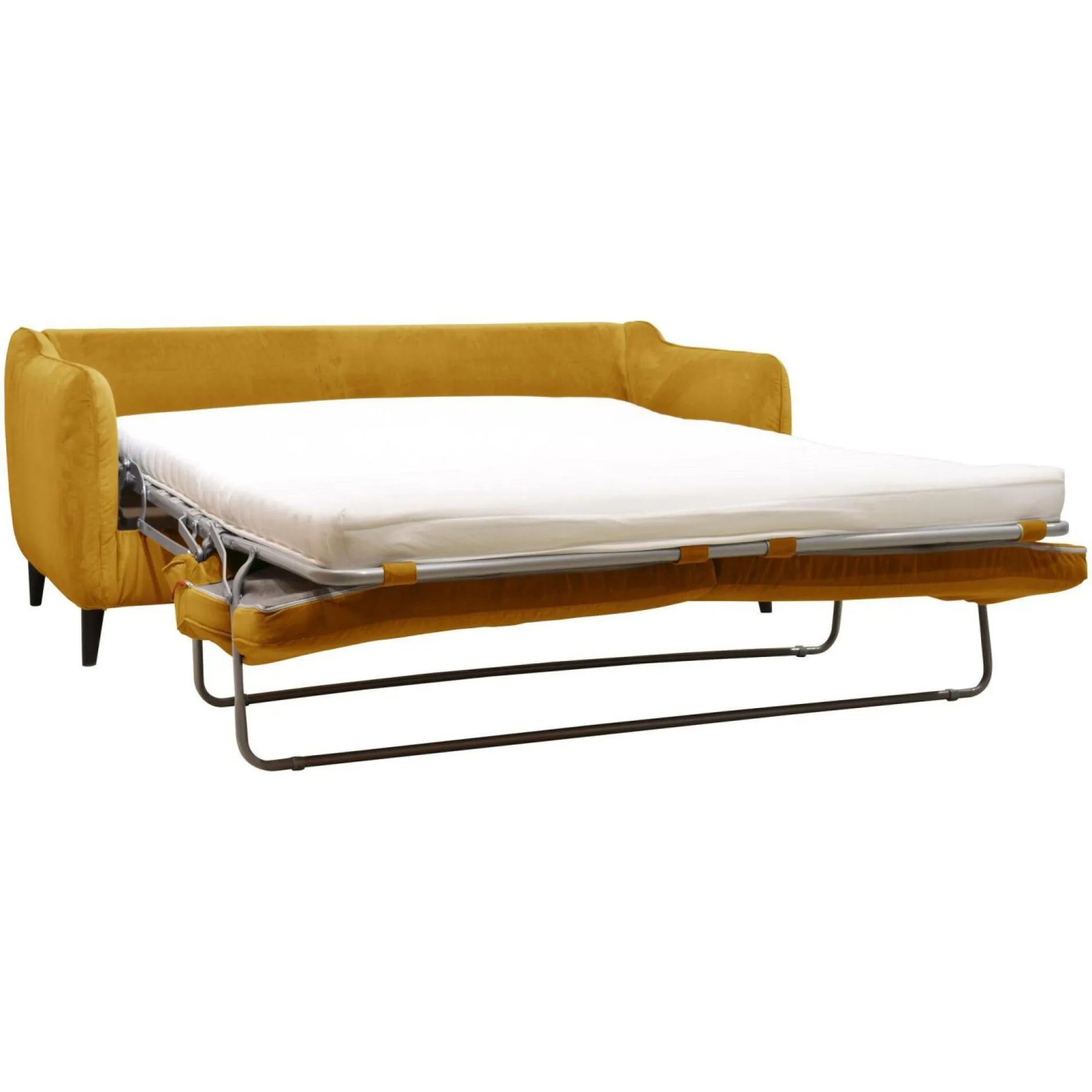 Canapés Droits>Camif Canapé convertible velours Prince - Moutarde