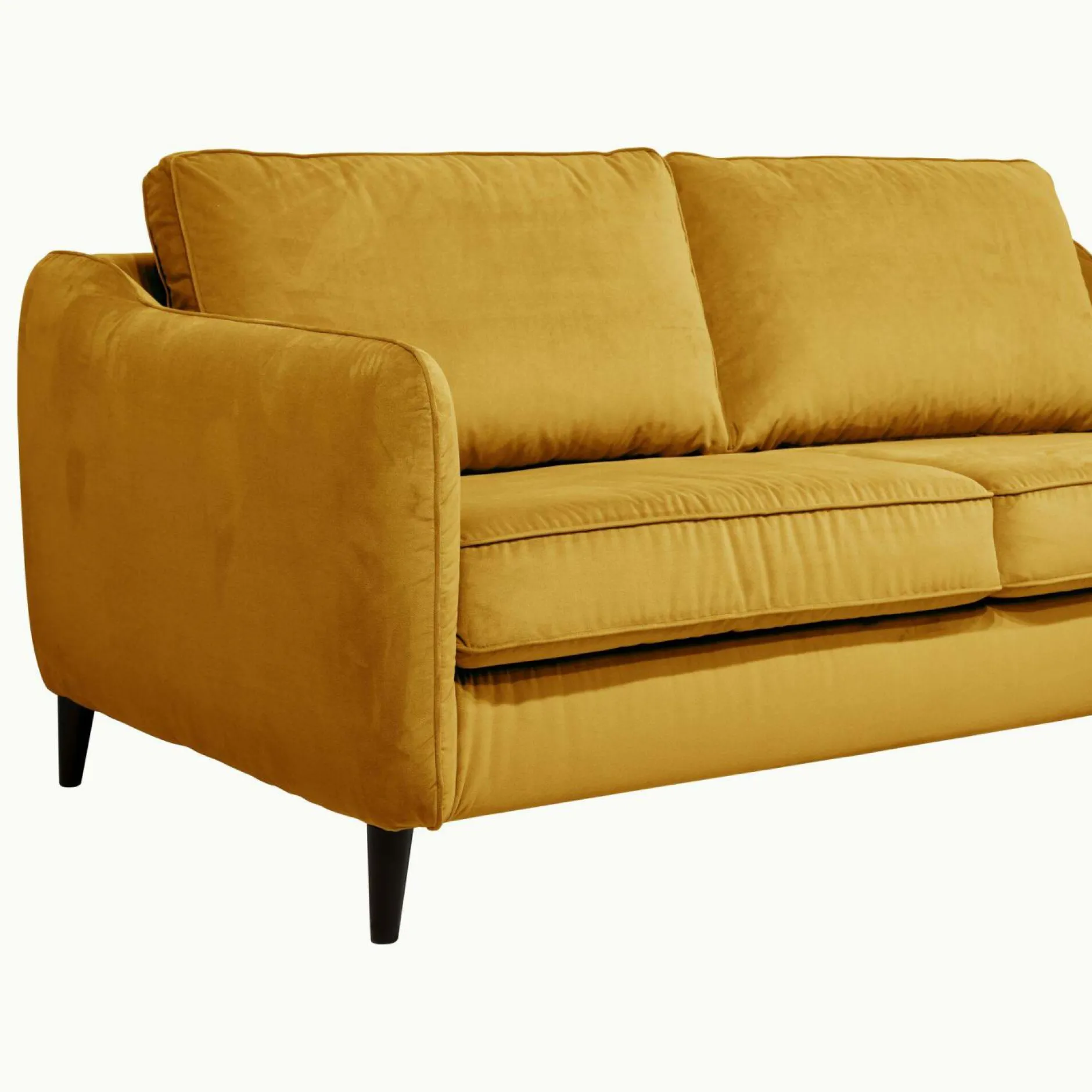 Canapés Droits>Camif Canapé convertible velours Prince - Moutarde