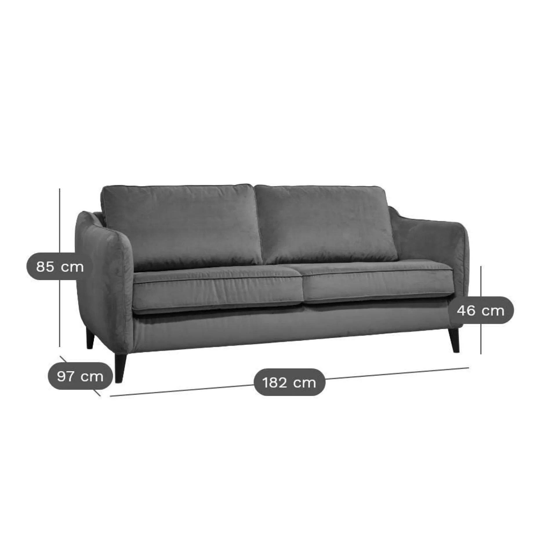 Canapés Droits>Camif Canapé convertible velours Prince - Moutarde