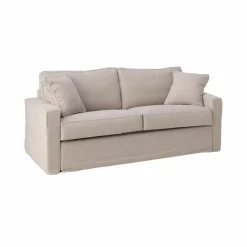 Canapés Fixes>Camif Canapé coton/lin déhoussable Margot - - 3 places Beige/Beige