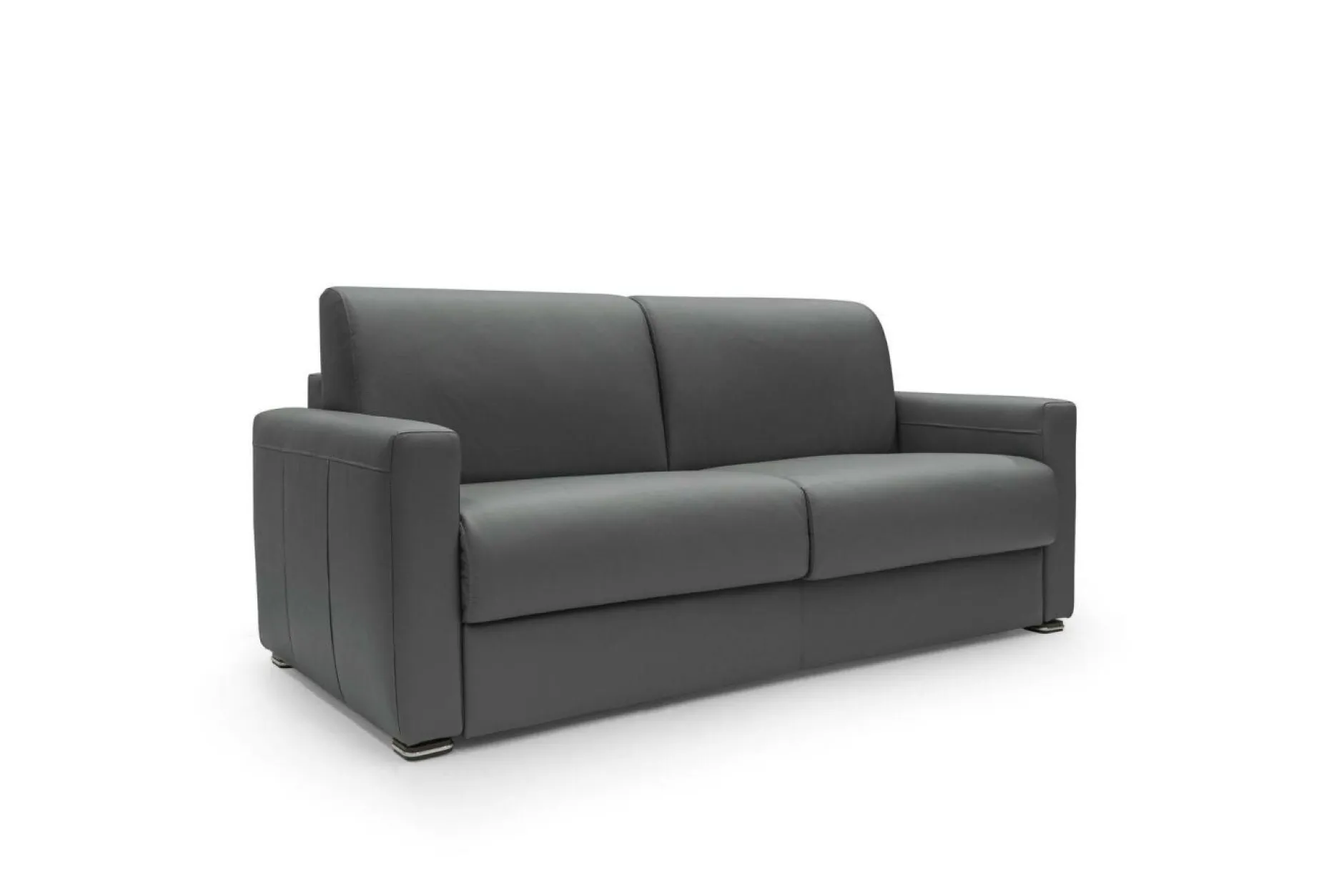 Canapés Droits|Canapés Fixes>Camif Canapé cuir Aubin - - 3 places Anthracite