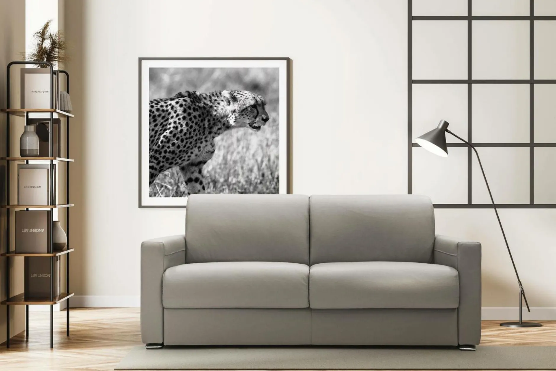 Canapés Droits|Canapés Fixes>Camif Canapé cuir Aubin - - Grand 2 places Cappuccino