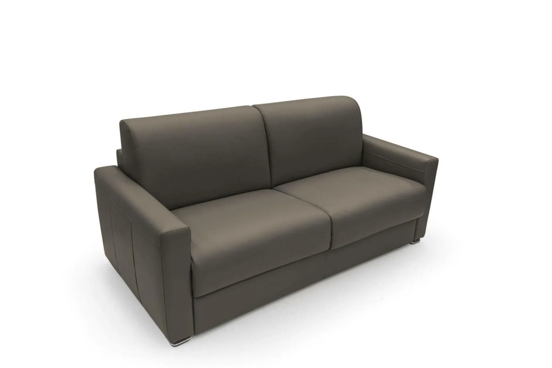 Canapés Droits|Canapés Fixes>Camif Canapé cuir Aubin - - Grand 3 places Chocolat