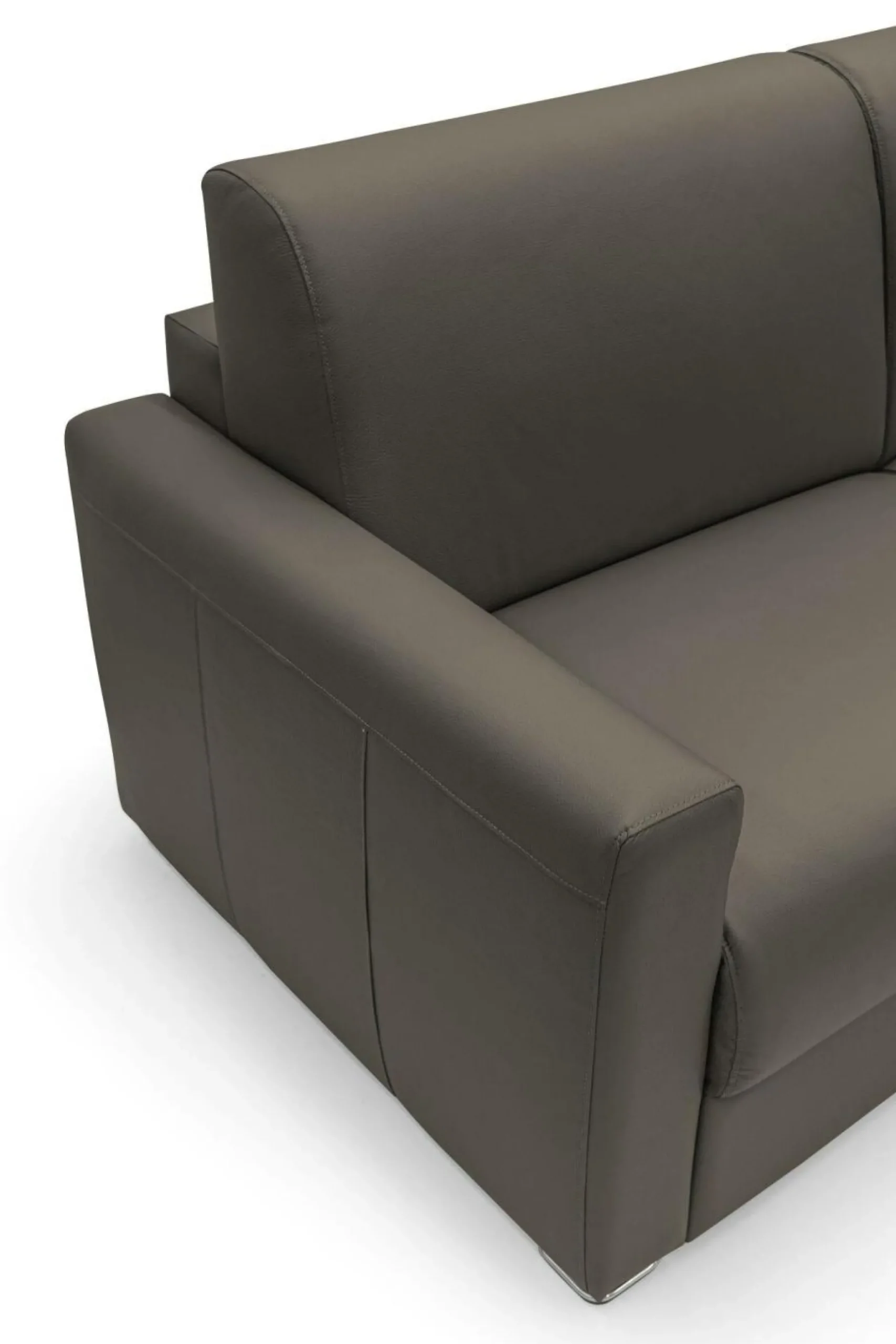 Canapés Droits|Canapés Fixes>Camif Canapé cuir Aubin - - Grand 3 places Chocolat