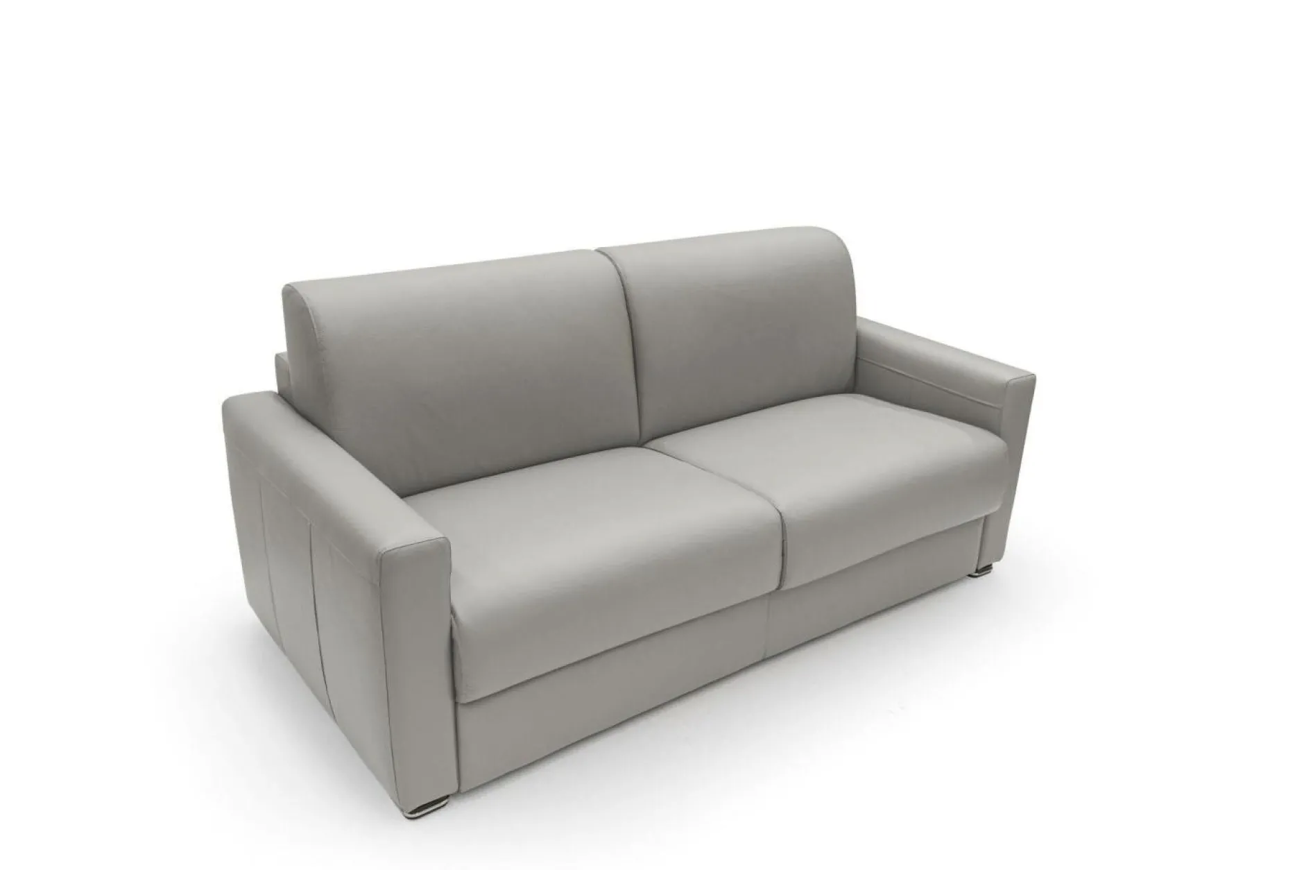 Canapés Droits|Canapés Fixes>Camif Canapé cuir Aubin - - Grand 2 places Gris Clair