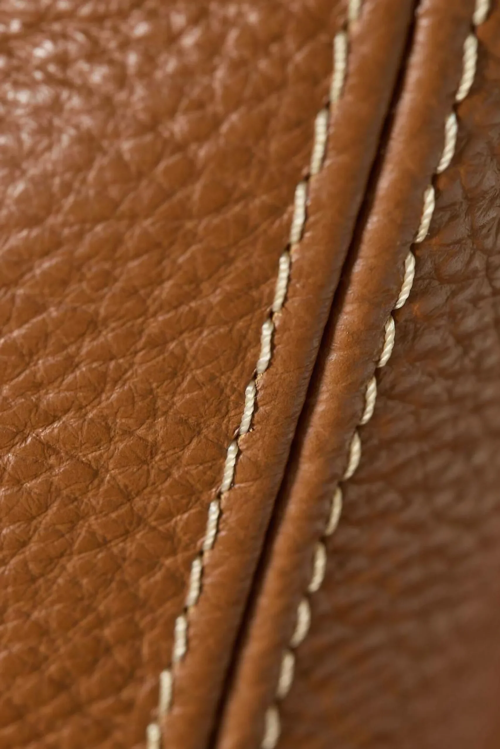 Canapés Fixes|Canapés Droits>Camif Canapé cuir Basile - - 3 places Cognac