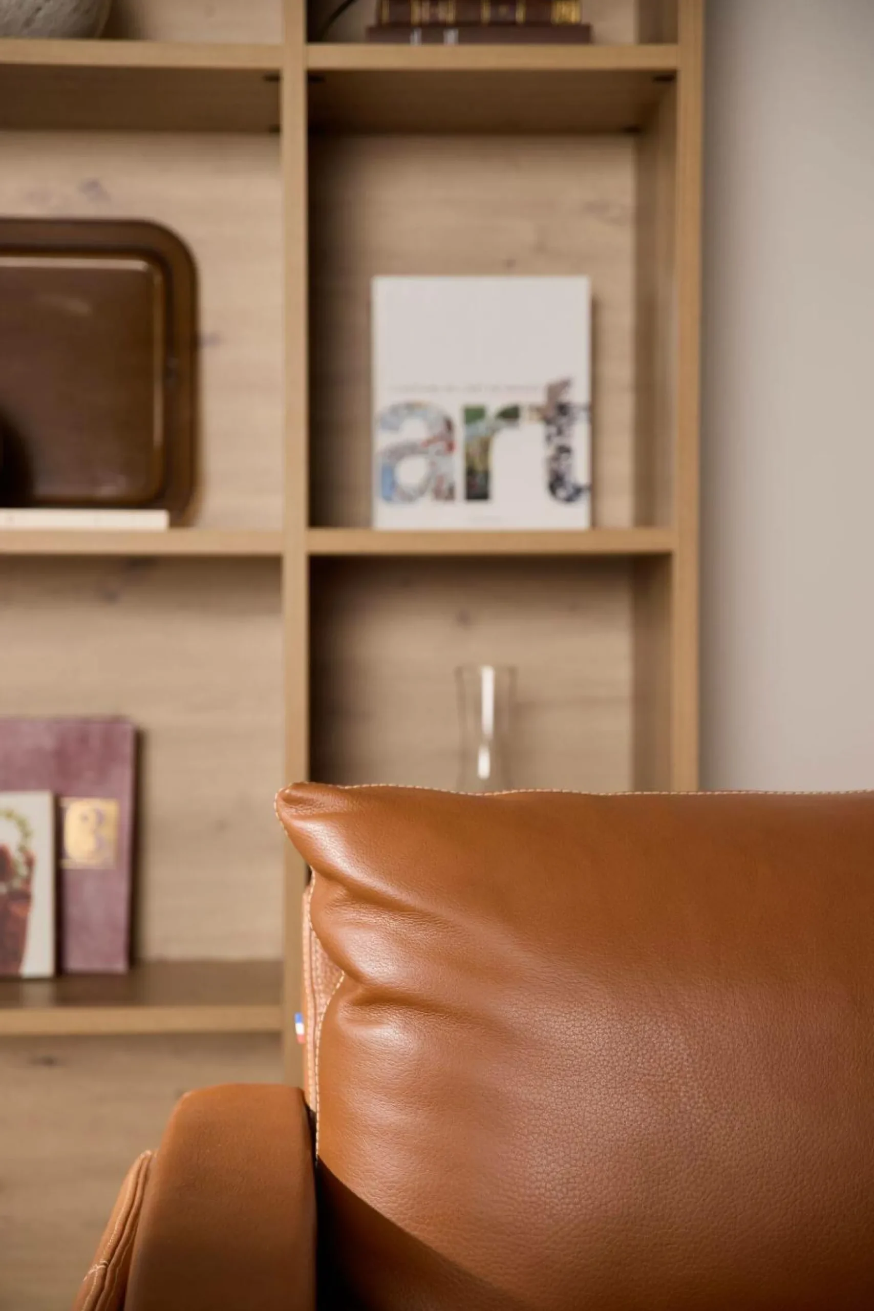 Canapés Fixes|Canapés Droits>Camif Canapé cuir Basile - - 3 places Cognac