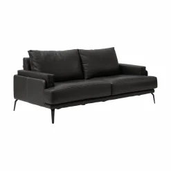 Canapés Droits|Canapés Fixes>Camif Canapé cuir Basile - - Grand 2 places Noir