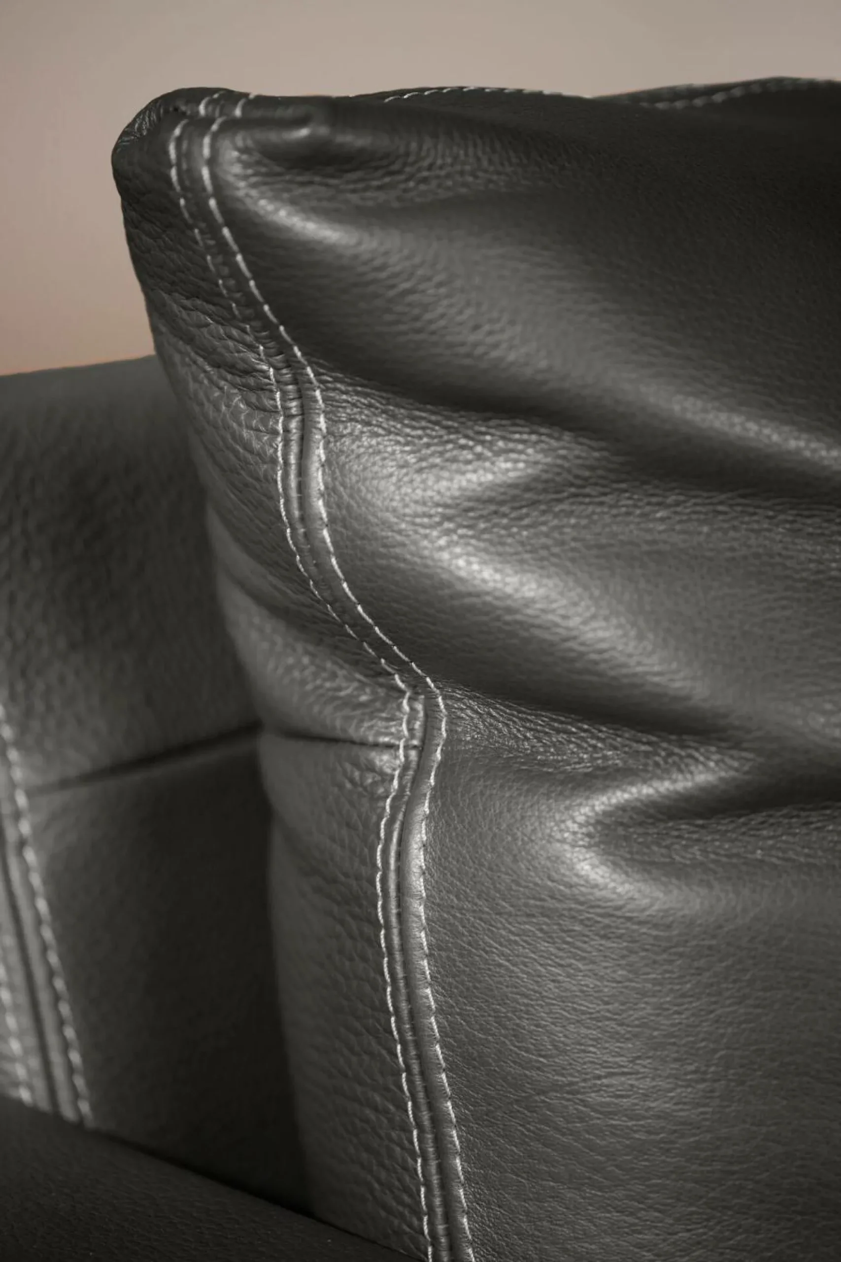 Canapés Droits|Canapés Fixes>Camif Canapé cuir Basile - - Grand 3 places Noir