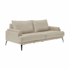 Canapés Droits|Canapés Fixes>Camif Canapé cuir Basile - - Grand 3 places Sable