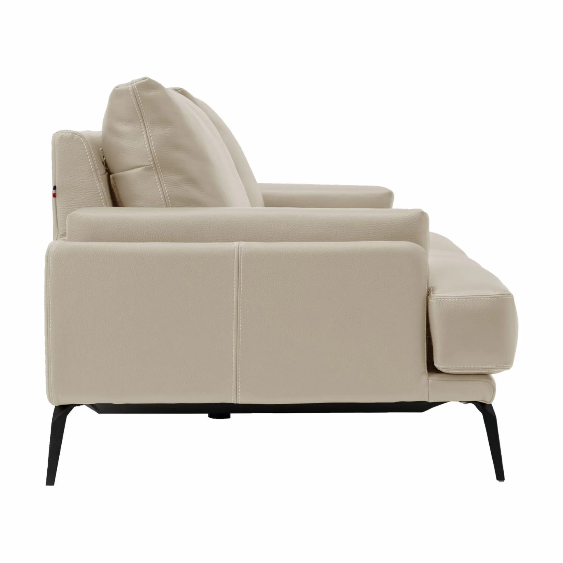 Canapés Droits|Canapés Fixes>Camif Canapé cuir Basile - - 3 places Sable