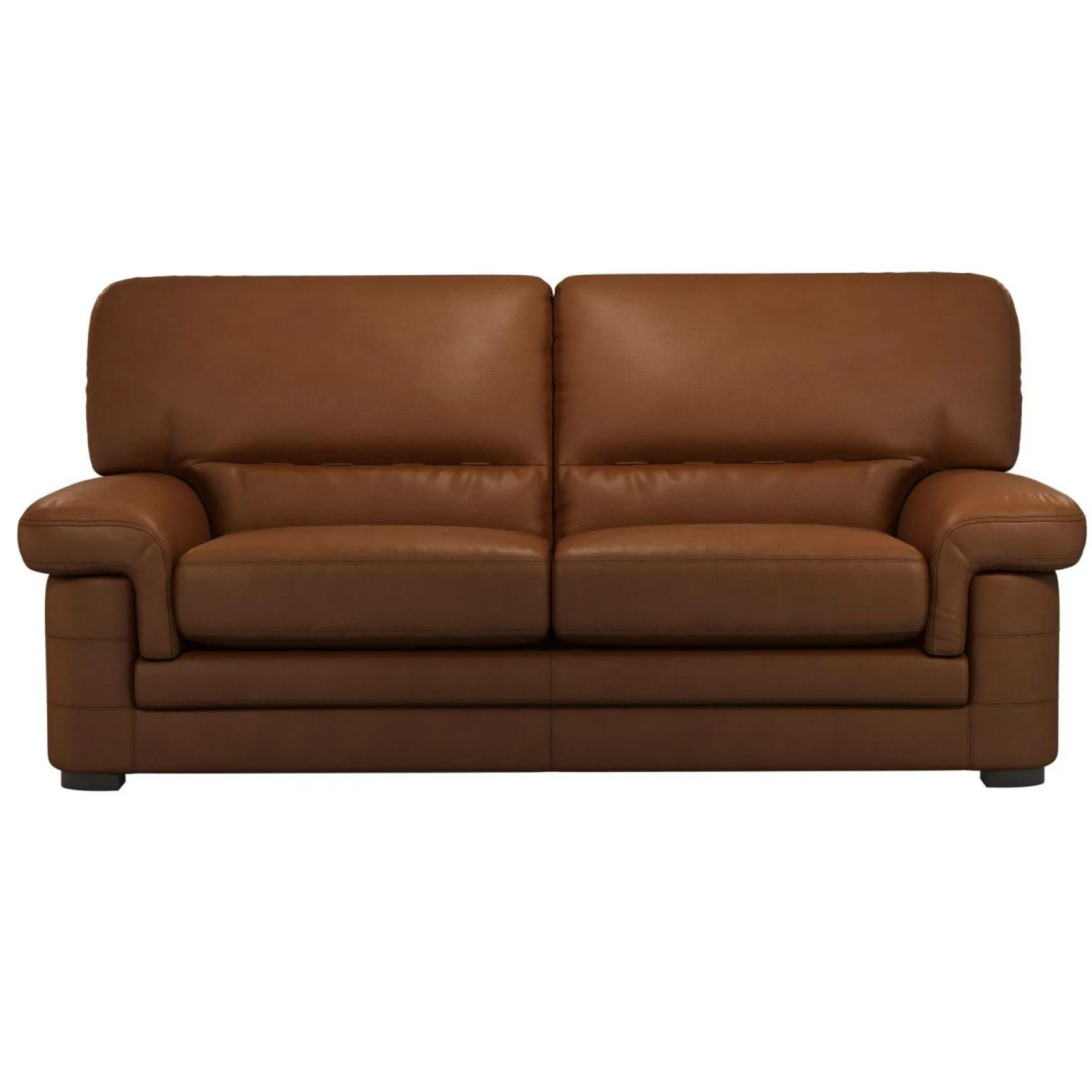 Canapés Droits|Canapés Fixes>Camif Canapé cuir Melbourne - - 3 places Cognac