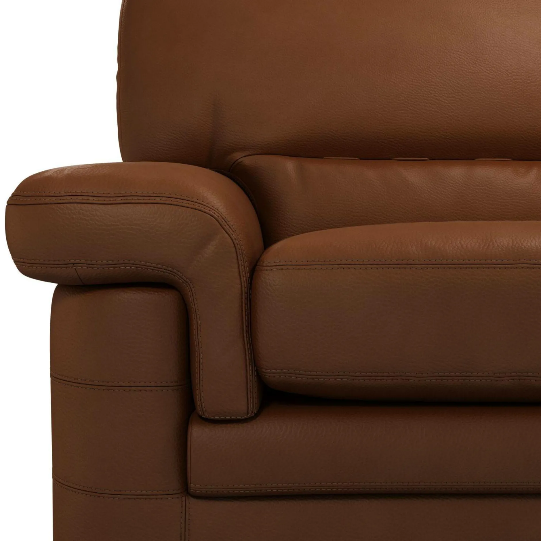 Canapés Droits|Canapés Fixes>Camif Canapé cuir Melbourne - - 3 places Cognac