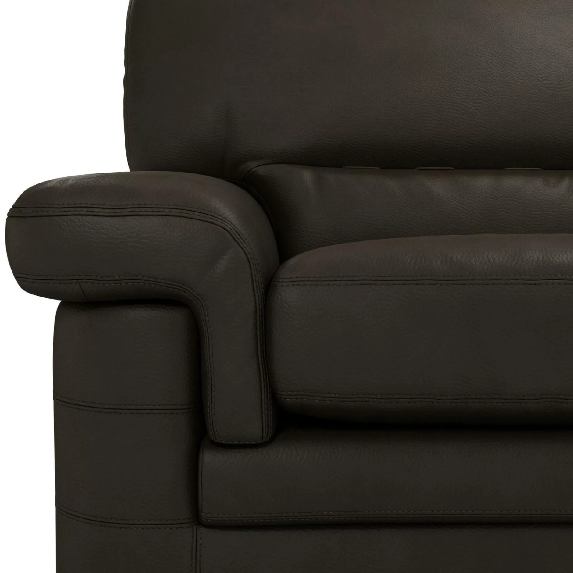 Canapés Droits|Canapés Fixes>Camif Canapé cuir Melbourne - - 3 places Moka