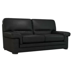 Canapés Droits|Canapés Fixes>Camif Canapé cuir Melbourne - - 3 places Noir