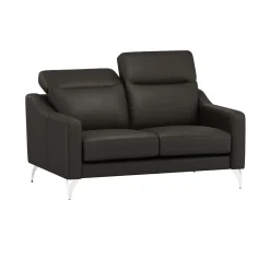 Canapés Droits|Canapés Fixes>Camif Canapé cuir têtières relevables Ben - - Grand 2 places Noir