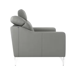 Canapés Droits|Canapés Fixes></noscript>Camif Canapé cuir têtières relevables Ben - - Grand 3 places Platine