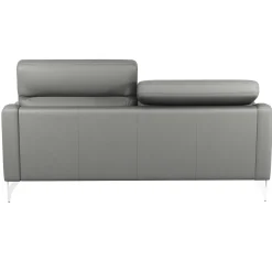 Canapés Droits|Canapés Fixes></noscript>Camif Canapé cuir têtières relevables Ben - - Grand 3 places Platine