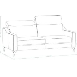 Canapés Droits|Canapés Fixes></noscript>Camif Canapé cuir têtières relevables Ben - - Grand 3 places Platine