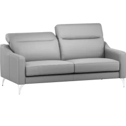 Canapés Droits|Canapés Fixes></noscript>Camif Canapé cuir têtières relevables Ben - - Grand 3 places Gris Clair