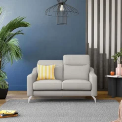 Canapés Droits|Canapés Fixes>Camif Canapé cuir têtières relevables Ben - - Grand 2 places Blanc