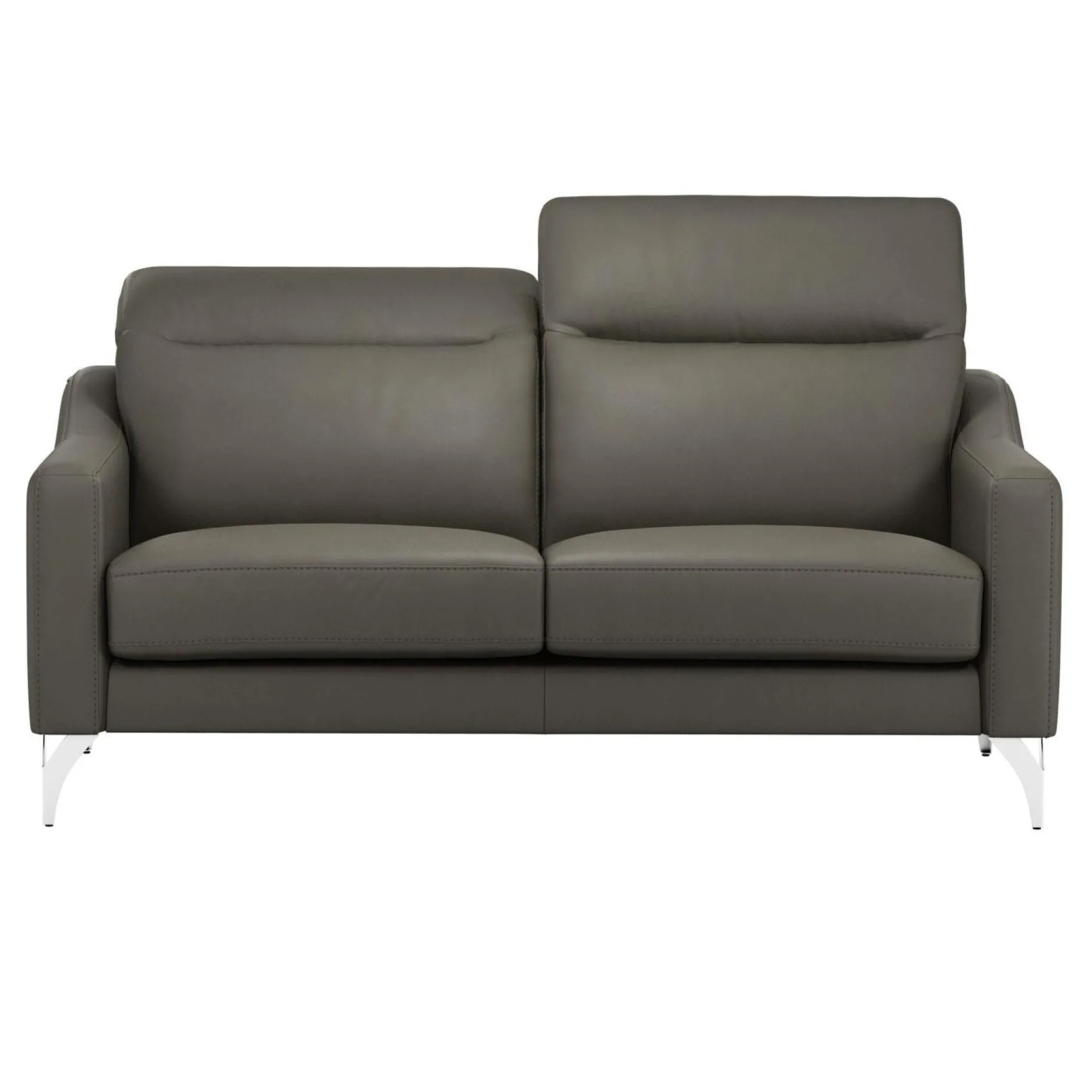 Canapés Droits|Canapés Fixes>Camif Canapé cuir têtières relevables Ben - - 3 places Ardoise