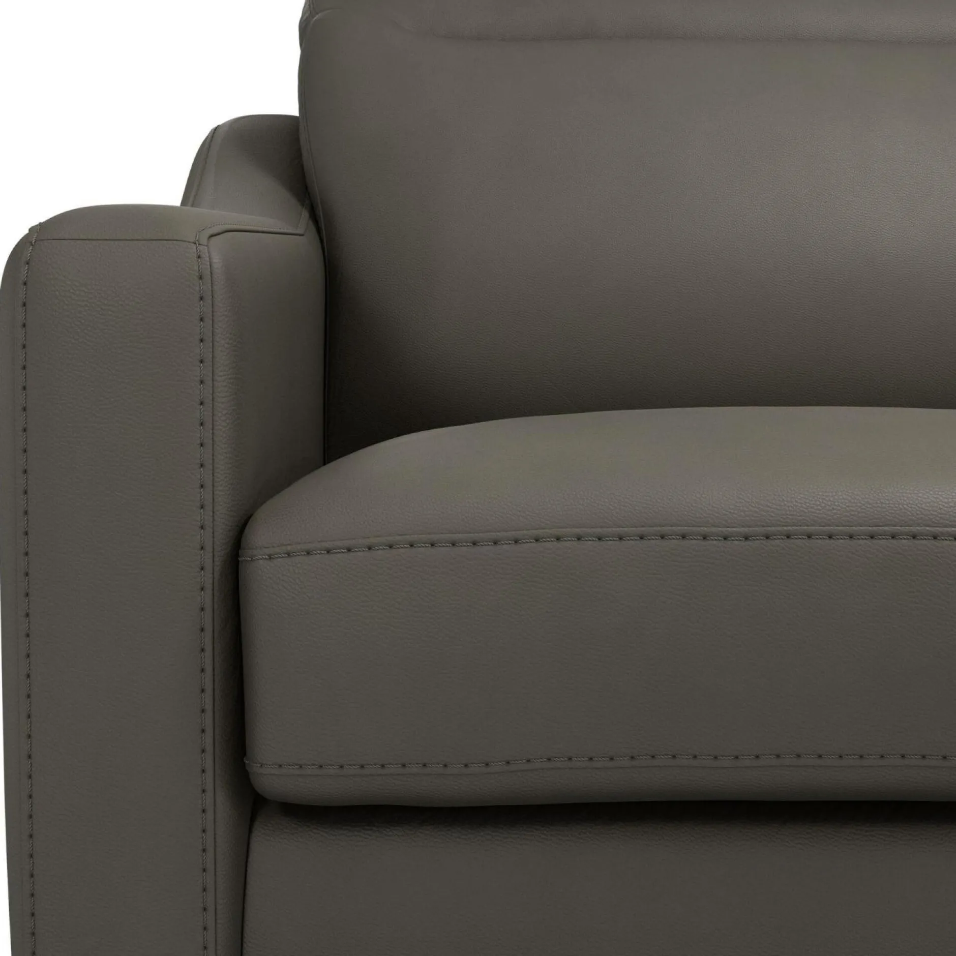 Canapés Droits|Canapés Fixes>Camif Canapé cuir têtières relevables Ben - - 3 places Ardoise