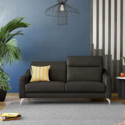 Canapés Droits|Canapés Fixes>Camif Canapé cuir têtières relevables Ben - - Grand 3 places Noir