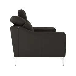 Canapés Droits|Canapés Fixes></noscript>Camif Canapé cuir têtières relevables Ben - - Grand 3 places Noir