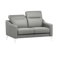 Canapés Droits|Canapés Fixes>Camif Canapé cuir têtières relevables Ben - - Grand 2 places Platine