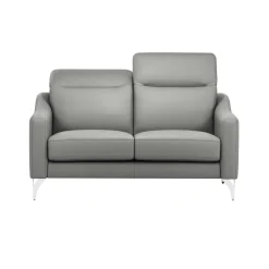 Canapés Droits|Canapés Fixes></noscript>Camif Canapé cuir têtières relevables Ben - - Grand 2 places Platine