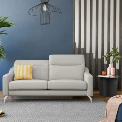 Canapés Droits|Canapés Fixes>Camif Canapé cuir têtières relevables Ben - - Grand 3 places Blanc