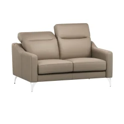 Canapés Droits|Canapés Fixes>Camif Canapé cuir têtières relevables Ben - - Grand 2 places Tourterelle