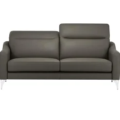 Canapés Droits|Canapés Fixes>Camif Canapé cuir têtières relevables Ben - - Grand 3 places Ardoise